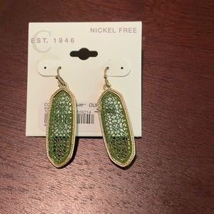 Green earring with gold detail. New never worn.